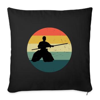 Aikido Martial Arts Men's Martial Arts Aikidoka - Sofa pillowcase 17,3'' x 17,3'' (45 x 45 cm) - black - Front