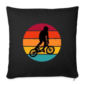 BMX Garçons Hommes BMX Vélo BMX Vélo BMX Cyclisme - Housse de coussin décorative 45 x 45 cm - noir - Devant