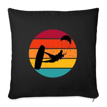 Kitesurf Hommes Kitesurfeurs Kitesurfeurs - Housse de coussin décorative 45 x 45 cm - noir - Devant
