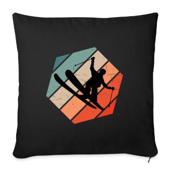 Herren Freestyle Ski Ski Jumping Slopestyle - Sofakissenbezug 45 x 45 cm - Schwarz - Vorne