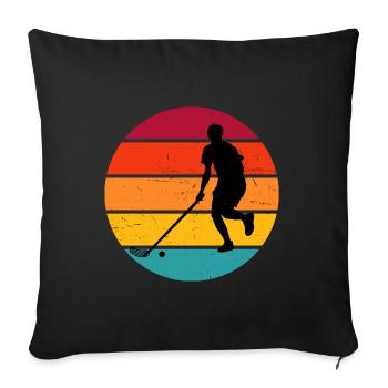 Innebandy Floorball Hockey Floorball Jouer - Housse de coussin décorative 45 x 45 cm - noir - Devant