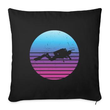Free Dive Scuba Diver Scuba Diving Men - Housse de coussin décorative 45 x 45 cm - noir - Devant