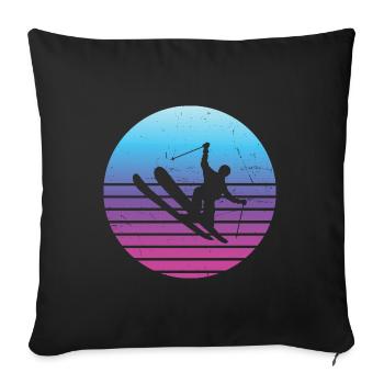 Ski Jumping Freestyle Ski Herren Slopestyle - Sofakissenbezug 45 x 45 cm - Schwarz - Vorne