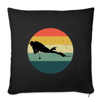 Damen Taucher Free Dive Tauchen Herren - Sofakissenbezug 45 x 45 cm - Schwarz - Vorne