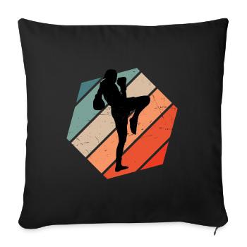 Thai Boxing Women Thai Boxing Muay Thai Thai Boxer - Sofa pillowcase 17,3'' x 17,3'' (45 x 45 cm) - black - Front