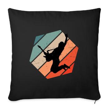 Electric Guitar Guitar Guitar Player - Sofa pillowcase 17,3'' x 17,3'' (45 x 45 cm) - black - Front