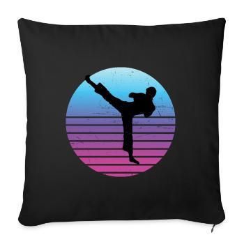 Women's Kickboxing Kickboxer Boxing Kickboxing - Sofa pillowcase 17,3'' x 17,3'' (45 x 45 cm) - black - Front