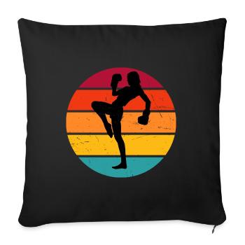 Kickboxing Hommes Kickboxing Boxe Kickboxing Kickboxing - Housse de coussin décorative 45 x 45 cm - noir - Devant