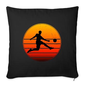 Football Football Jeu Football Hommes - Housse de coussin décorative 45 x 45 cm - noir - Devant