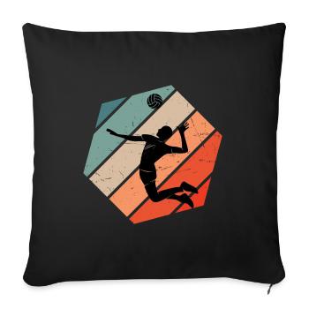 Joueuses de volleyball Jouer au volleyball - Housse de coussin décorative 45 x 45 cm - noir - Devant