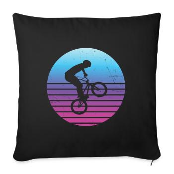 BMX Garçons Cyclisme BMX Vélo BMX Femmes - Housse de coussin décorative 45 x 45 cm - noir - Devant