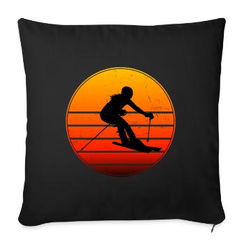 Skiing Skiing Men's Winter Sports Stunt Ski - Sofa pillowcase 17,3'' x 17,3'' (45 x 45 cm) - black - Front