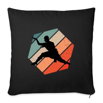 Wushu Kung Fu Kungfu Arts Martiaux Hommes Femmes - Housse de coussin décorative 45 x 45 cm - noir - Devant