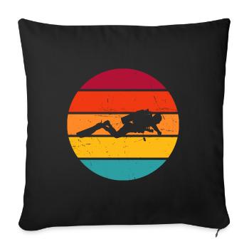 Scuba Diving Diver Free Dive Women Diving - Sofa pillowcase 17,3'' x 17,3'' (45 x 45 cm) - black - Front