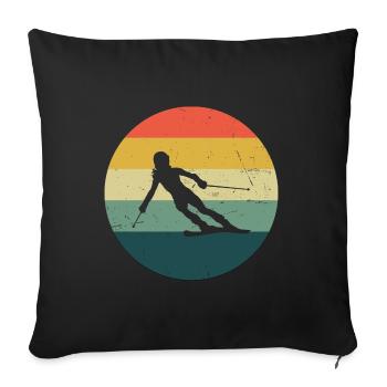 Stunt Ski Women Ski Men Skiing Skiing - Sofa pillowcase 17,3'' x 17,3'' (45 x 45 cm) - black - Front