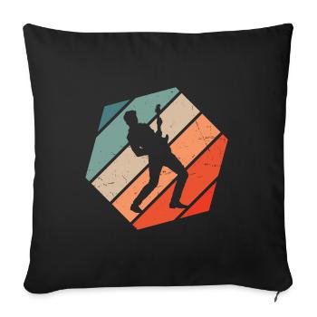 Guitar acoustic guitar electric guitar classical guita - Sofa pillowcase 17,3'' x 17,3'' (45 x 45 cm) - black - Front