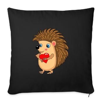 Eddie Hedgehog - Sofa pillowcase 17,3'' x 17,3'' (45 x 45 cm) - black - Front