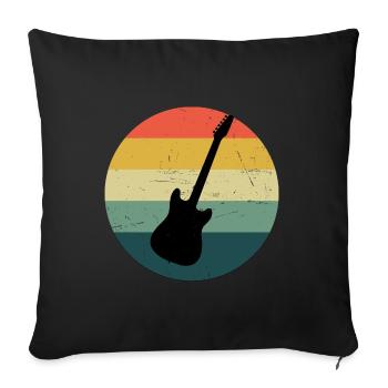 Electric guitar electric guitar acoustic guitar electronic g - Sofa pillowcase 17,3'' x 17,3'' (45 x 45 cm) - black - Front