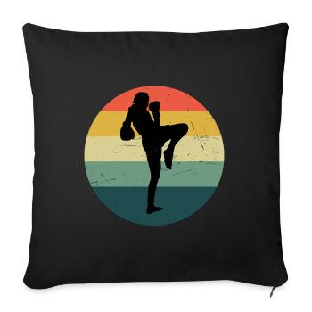 Thaï Boxe Femmes Thaï Boxe Hommes Boxeur Thaï Muay Thai - Housse de coussin décorative 45 x 45 cm - noir - Devant