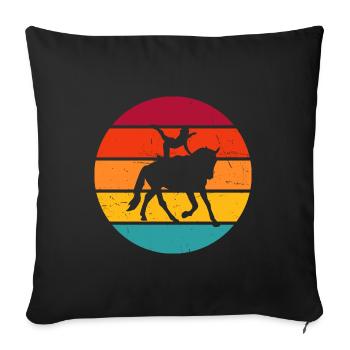 Team Vaulting, Vaulting, Women's Equestrian Gymnastics - Sofa pillowcase 17,3'' x 17,3'' (45 x 45 cm) - black - Front