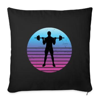 Fitness Cardio Haltérophilie Hommes Femmes Endurance - Housse de coussin décorative 45 x 45 cm - noir - Devant