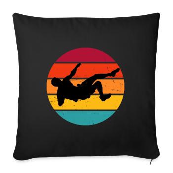 Damen Bouldering Kletterer Climbing Climber - Sofakissenbezug 45 x 45 cm - Schwarz - Vorne