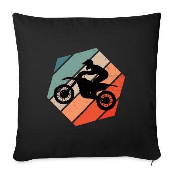 Supermoto Dirt Biker Motocross Dirt Bike Homme - Housse de coussin décorative 45 x 45 cm - noir - Devant
