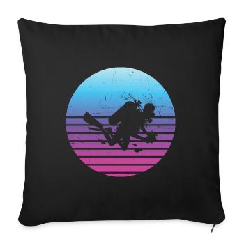 Diver Scuba Diver Diving Men's Scuba Diver - Sofa pillowcase 17,3'' x 17,3'' (45 x 45 cm) - black - Front