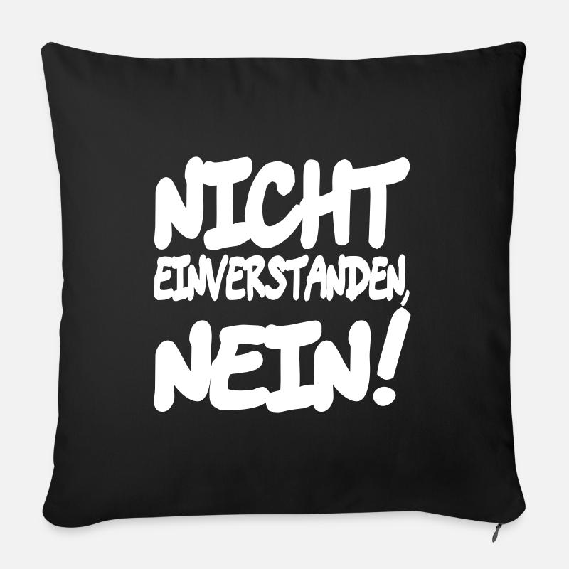nicht nein - Sofakissenbezug 45 x 45 cm - Schwarz