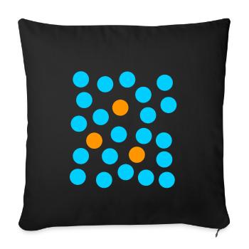 blue dots and three orange dots - Sofa pillowcase 17,3'' x 17,3'' (45 x 45 cm) - black - Front