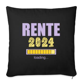 Rentner 2024 Ruhestand 2024 Der Countdown läuft - Sofakissenbezug 45 x 45 cm - Schwarz - Vorne