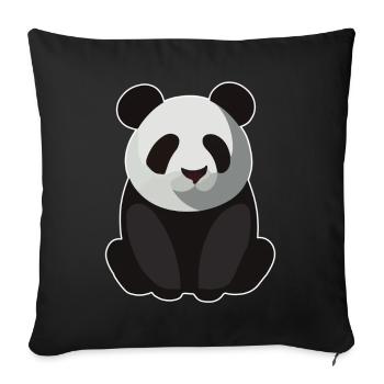 BABY PANDA SITZEND - Sofakissenbezug 45 x 45 cm - Schwarz - Vorne
