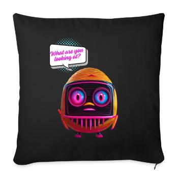 Que regardez-vous ? - Housse de coussin décorative 45 x 45 cm - noir - Devant