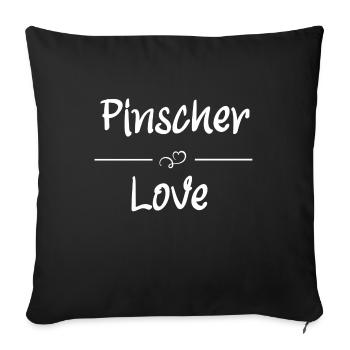 Pinscher Love - Sofakissenbezug 45 x 45 cm - Schwarz - Vorne