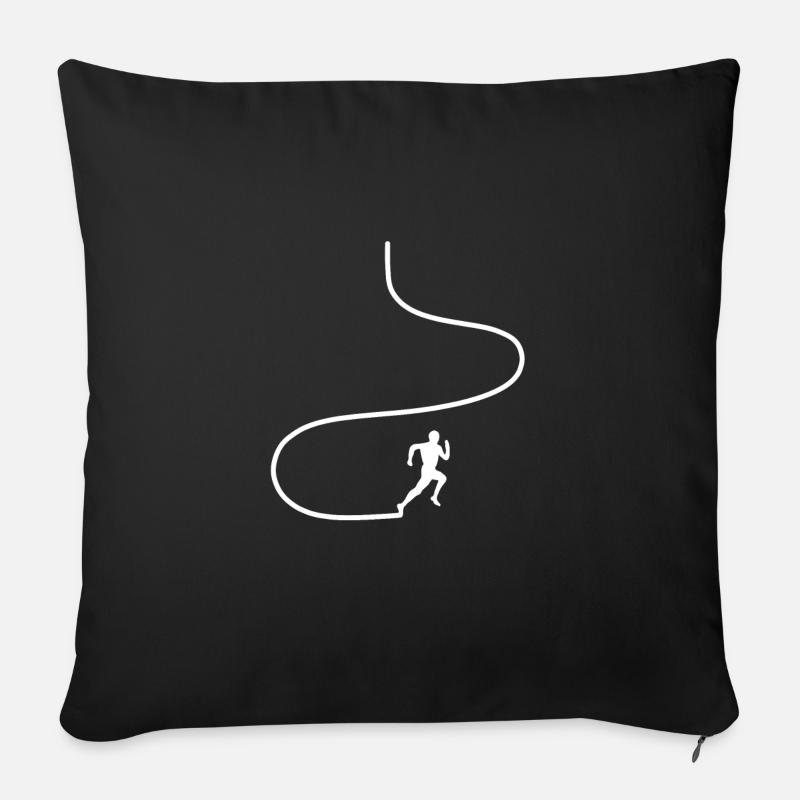Ultraläufer Ultramarathon - Sofakissenbezug 45 x 45 cm - Schwarz