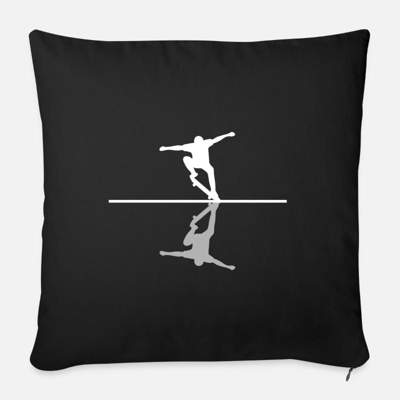 Patineurs - Housse de coussin décorative 45 x 45 cm - noir