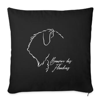 BOUVIER DES FLANDRES CHIEN WILSIGNS Chien IGP - Housse de coussin décorative 45 x 45 cm - noir - Devant