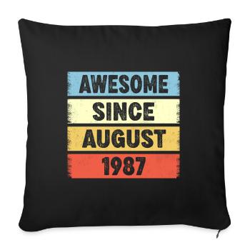 Awesome Since August 1987 35e anniversaire - Housse de coussin décorative 45 x 45 cm - noir - Devant