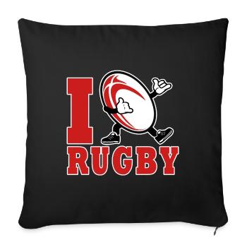 i love Rugby sport rugby rugby player - Sofa pillowcase 17,3'' x 17,3'' (45 x 45 cm) - black - Front