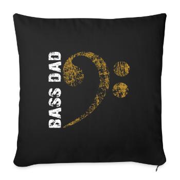Bass Dad - Dad Plays Bass - Bass Clef - Sofa pillowcase 17,3'' x 17,3'' (45 x 45 cm) - black - Front