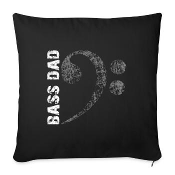 Bass Dad - Dad Plays Bass - Bass Clef - Sofa pillowcase 17,3'' x 17,3'' (45 x 45 cm) - black - Front