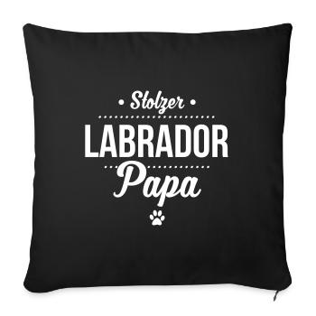 Stolzer Labrador Papa - Labbi Liebe - Sofakissenbezug 45 x 45 cm - Schwarz - Vorne