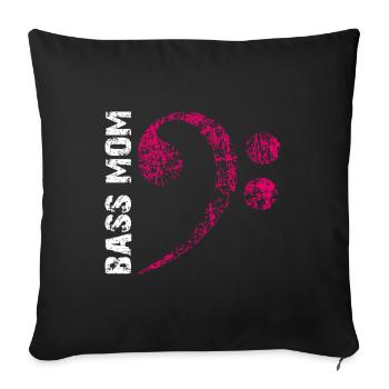 Bass Mom - Mom Plays Bass - Sofa pillowcase 17,3'' x 17,3'' (45 x 45 cm) - black - Front