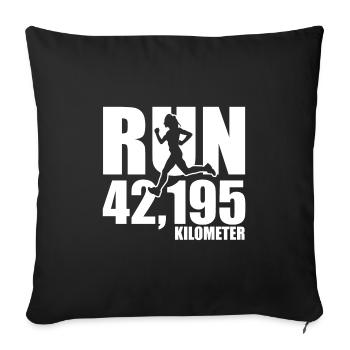 Running Marathon T-Shirt - Housse de coussin décorative 45 x 45 cm - noir - Devant