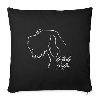 KORTHALS GRIFFON Profil Chiens de chasse Chien Wilsigns - Housse de coussin décorative 45 x 45 cm - noir - Devant