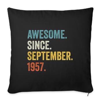 65 Years Old Awesome Since September 1957 65th - Sofa pillowcase 17,3'' x 17,3'' (45 x 45 cm) - black - Front