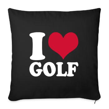 Golfing I Love Golf - Sofa pillowcase 17,3'' x 17,3'' (45 x 45 cm) - black - Front