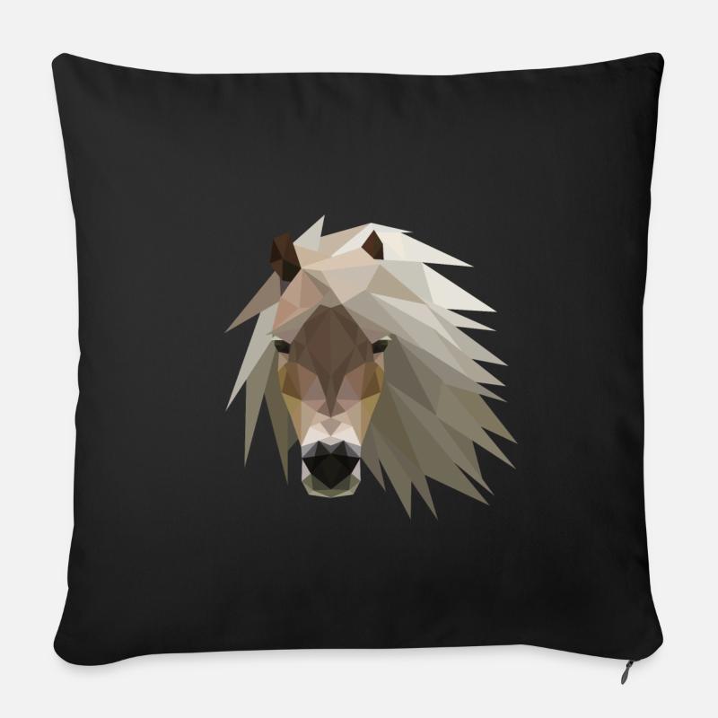 Pferd Pony - Sofakissenbezug 45 x 45 cm - Schwarz