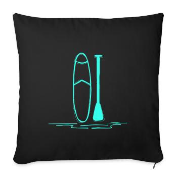 Stand Up Paddler Meer - Sofakissenbezug 45 x 45 cm - Schwarz - Vorne