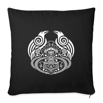 Arts vikings - Housse de coussin décorative 45 x 45 cm - noir - Devant